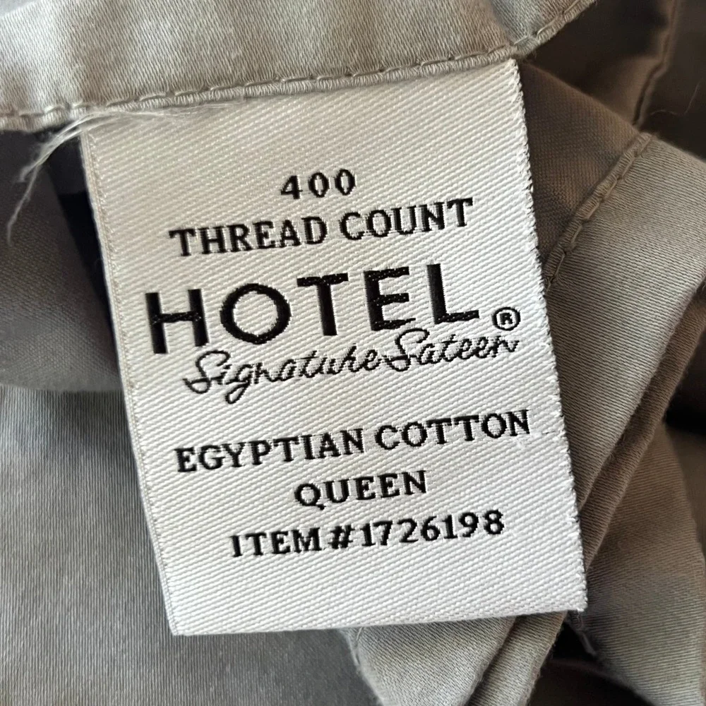 otel Signature Egyptian Cotton 400 TC Queen Flat Sheet 1 Pillowcase Ultra Gray
